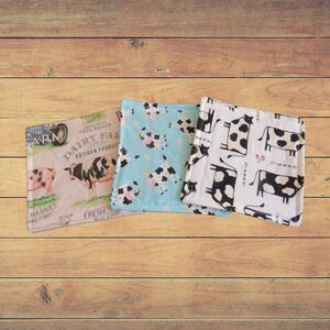 Cow Fabric Jar Grippers: Handmade Lid Opener Set of 3